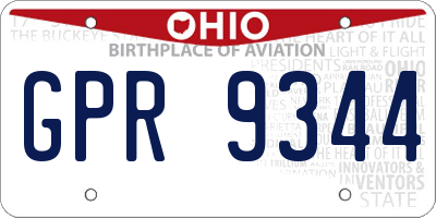 OH license plate GPR9344
