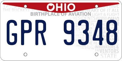 OH license plate GPR9348