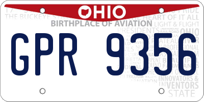 OH license plate GPR9356