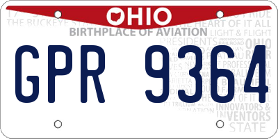 OH license plate GPR9364