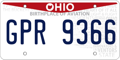 OH license plate GPR9366