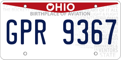 OH license plate GPR9367