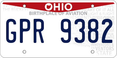 OH license plate GPR9382