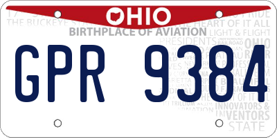 OH license plate GPR9384