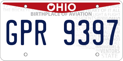 OH license plate GPR9397