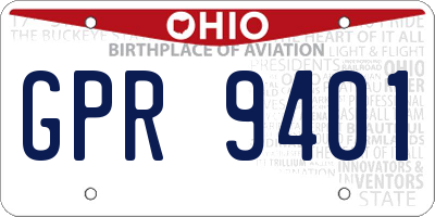 OH license plate GPR9401