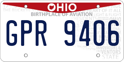 OH license plate GPR9406
