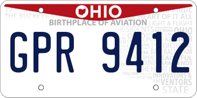 OH license plate GPR9412