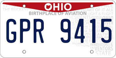 OH license plate GPR9415