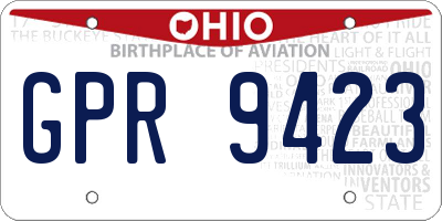 OH license plate GPR9423