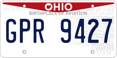 OH license plate GPR9427