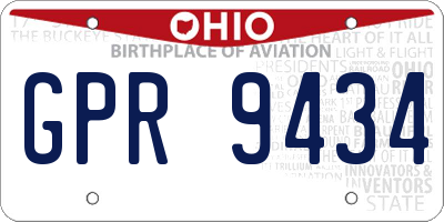 OH license plate GPR9434