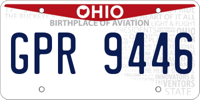 OH license plate GPR9446