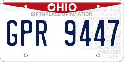 OH license plate GPR9447