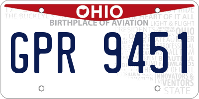 OH license plate GPR9451