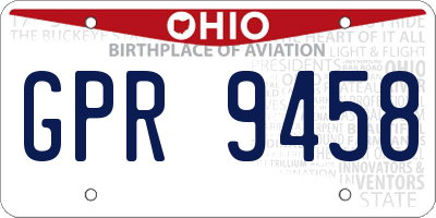 OH license plate GPR9458
