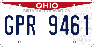 OH license plate GPR9461