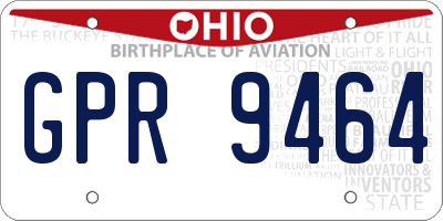 OH license plate GPR9464