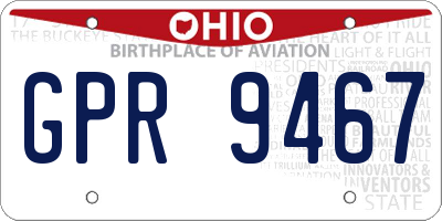 OH license plate GPR9467