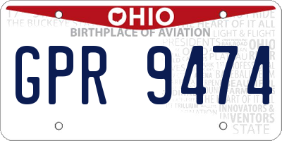 OH license plate GPR9474