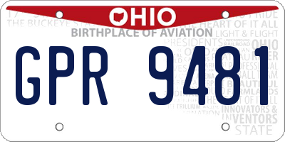 OH license plate GPR9481