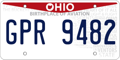 OH license plate GPR9482