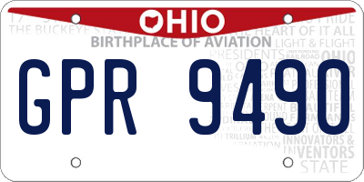 OH license plate GPR9490