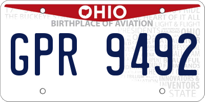 OH license plate GPR9492