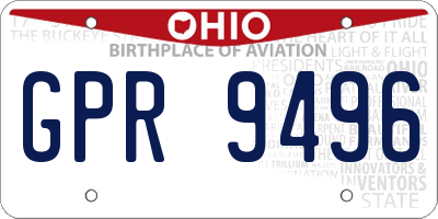 OH license plate GPR9496