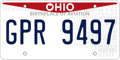 OH license plate GPR9497