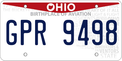 OH license plate GPR9498