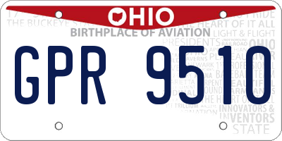 OH license plate GPR9510