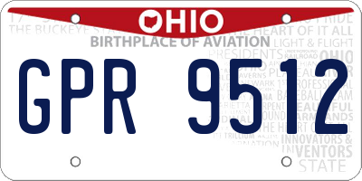 OH license plate GPR9512