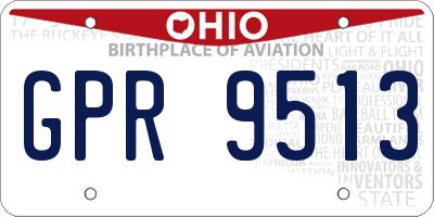OH license plate GPR9513