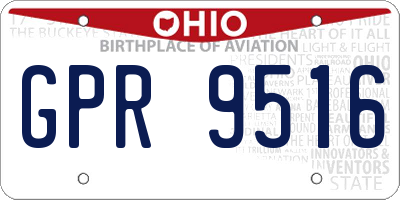 OH license plate GPR9516