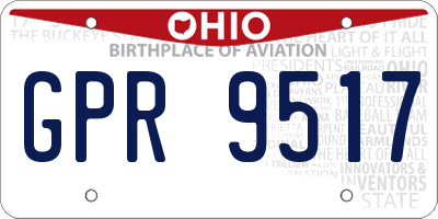 OH license plate GPR9517