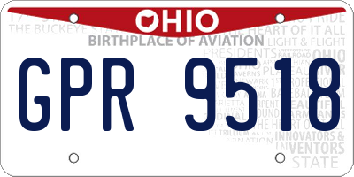 OH license plate GPR9518