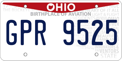 OH license plate GPR9525