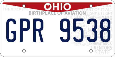 OH license plate GPR9538
