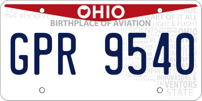 OH license plate GPR9540