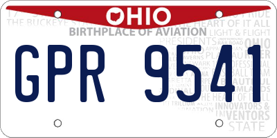 OH license plate GPR9541