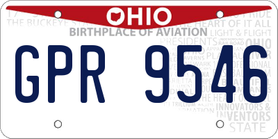 OH license plate GPR9546