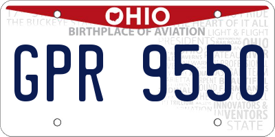 OH license plate GPR9550
