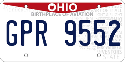 OH license plate GPR9552