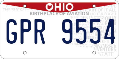 OH license plate GPR9554
