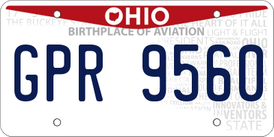 OH license plate GPR9560