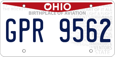 OH license plate GPR9562