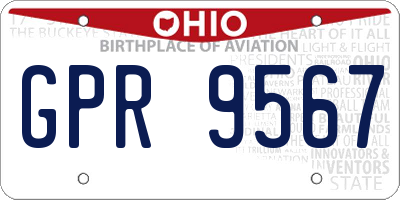OH license plate GPR9567