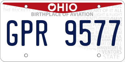 OH license plate GPR9577