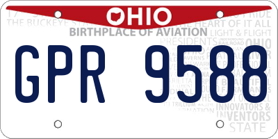 OH license plate GPR9588